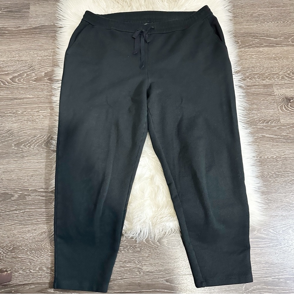 Eileen Fisher Womens Organic‎ Cotton Slouchy Lantern Pant Size XL Black Comfy